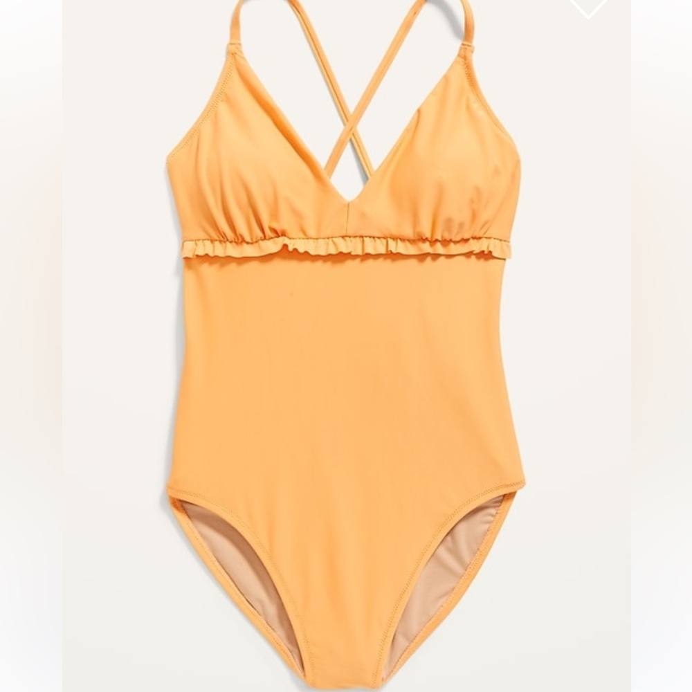 V-Neck One Piece Swimsuit